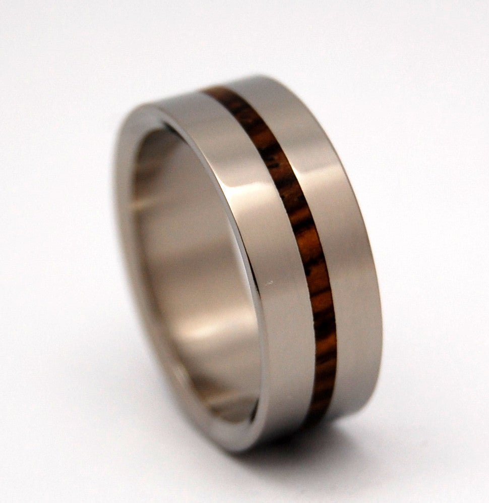 When Lightning Strikes | Men's Cocobolo Wood & Titanium Wedding Ring - Minter and Richter Designs