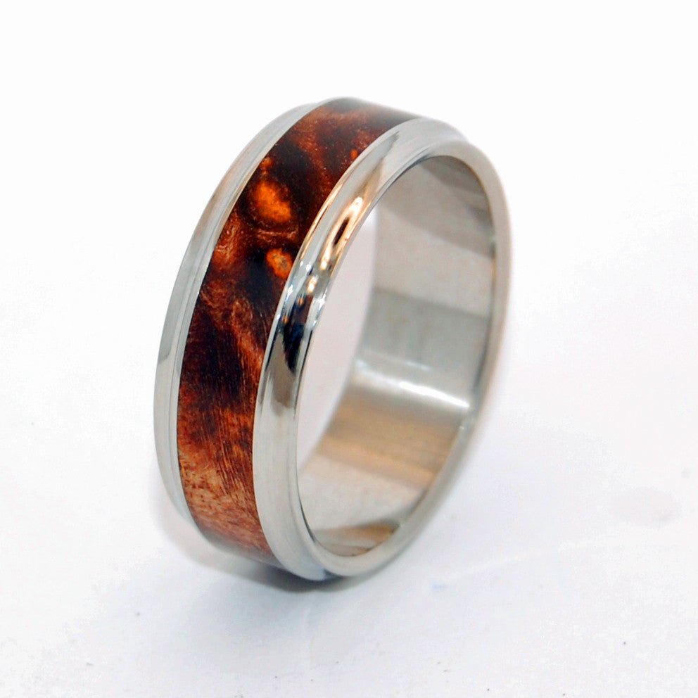 Windham | Men's Dark Maple Wood & Steel Wedding Ring - Minter and Richter Designs