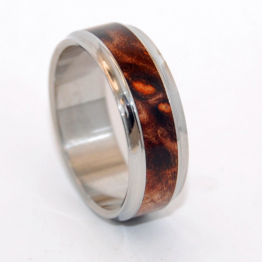 Windham | Men's Dark Maple Wood & Steel Wedding Ring - Minter and Richter Designs