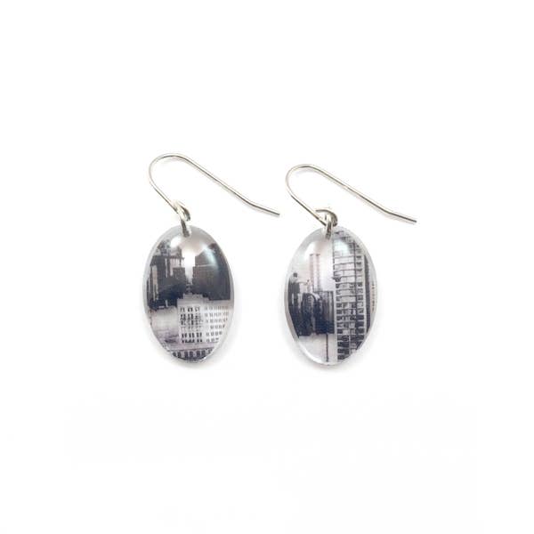 Women's Jewelry, Valentines Day Gift, Wedding Jewelry | Small Oval City EarRing - Minter and Richter Designs