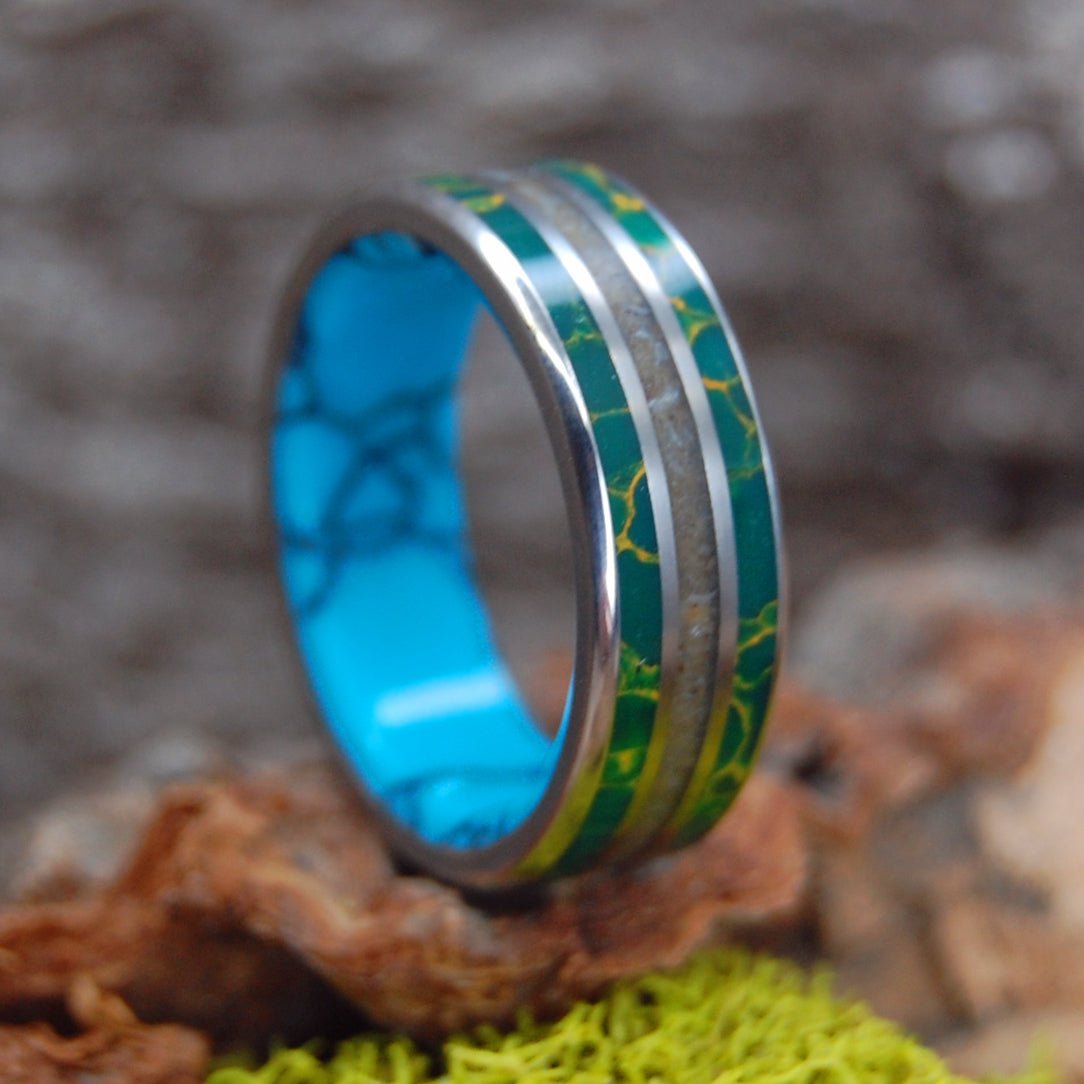 Woolly Mammoth Tundra | Men's Woolly Mammoth Tusk, Stone & Titanium Wedding Ring - Minter and Richter Designs