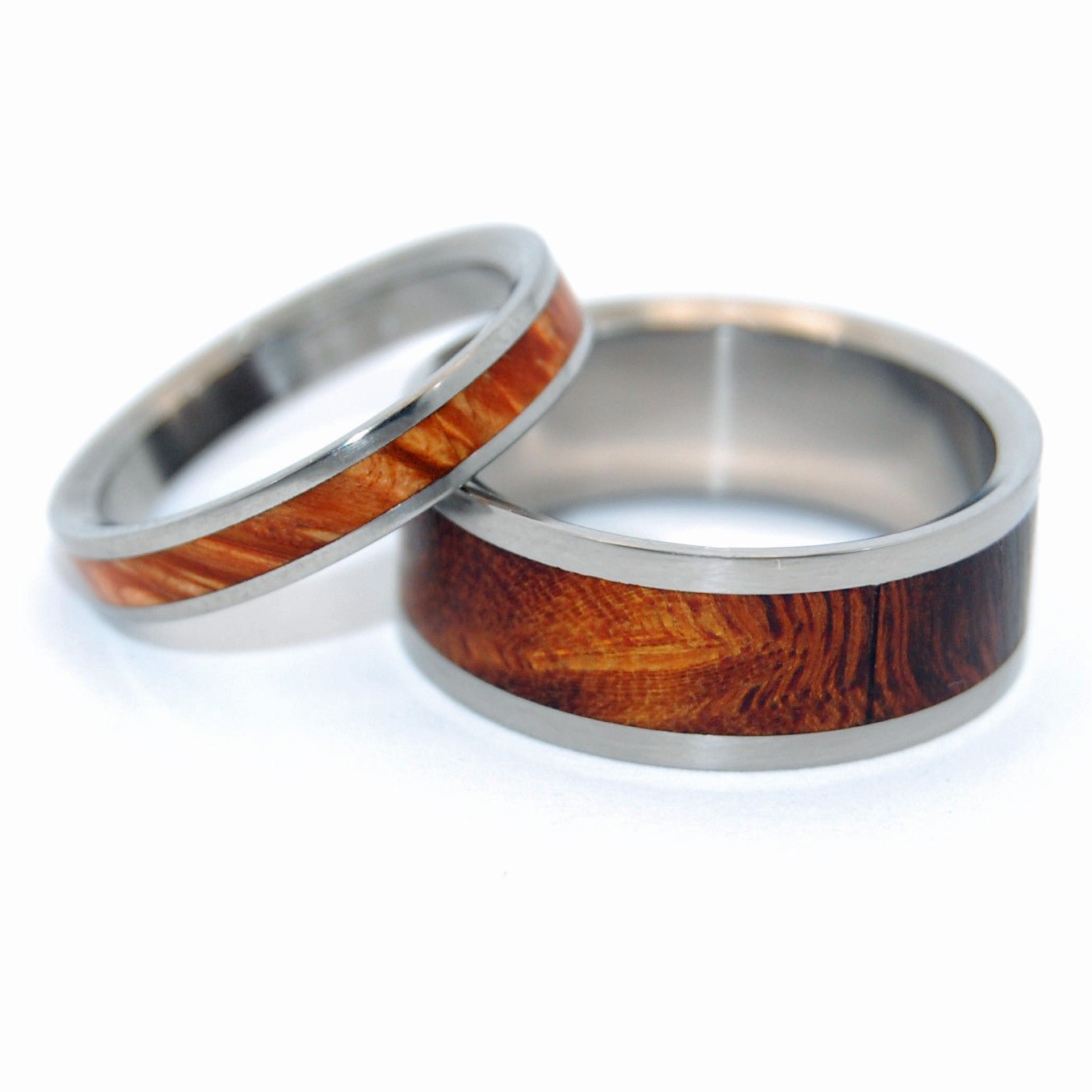 You At Sunrise And Desert Rose | Matching Wooden Wedding Ring Set - Minter and Richter Designs
