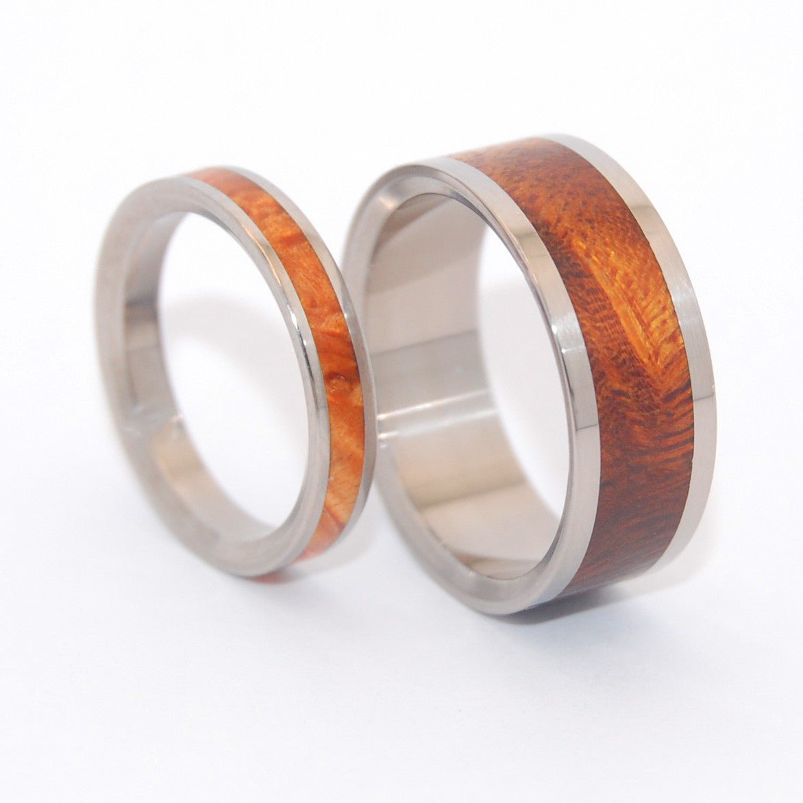 You At Sunrise And Desert Rose | Matching Wooden Wedding Ring Set - Minter and Richter Designs