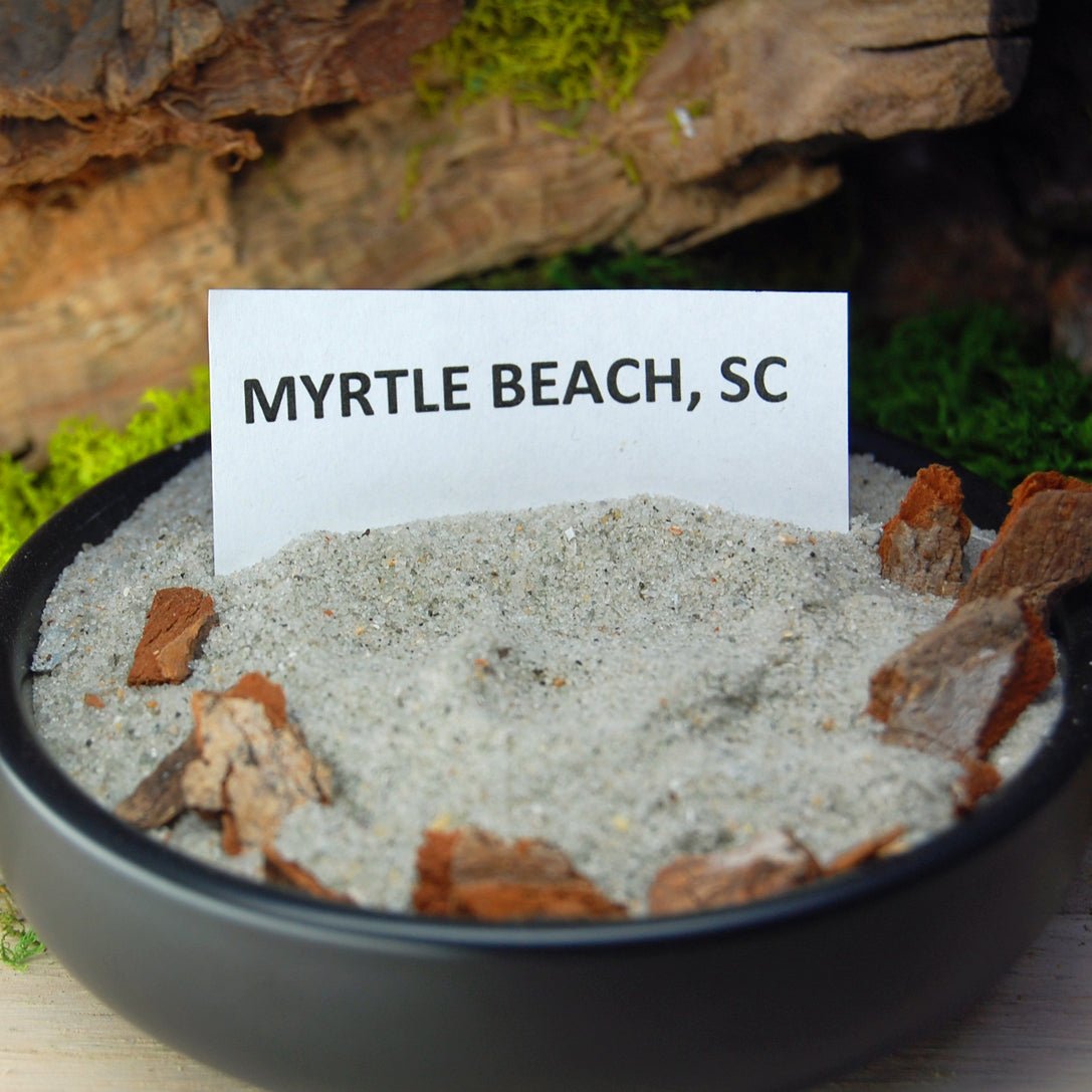 SOUTH CAROLINA Beach Sand Wedding Rings - How Earthy Materials Like Sand, Dirt and Rocks Can Symbolize Your Unique Love Story - Minter and Richter Designs