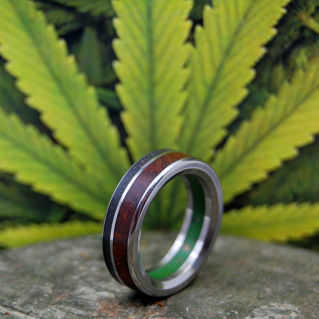 Unique Marijuana Inlaid Wedding Rings & Bands - Handmade in Boston ...