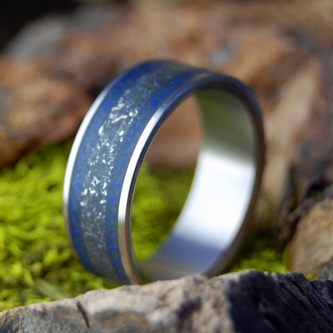 1977 CHEVY | Chevy Car Parts & Crushed Sodalite Stone - Titanium Wedding Ring - Minter and Richter Designs
