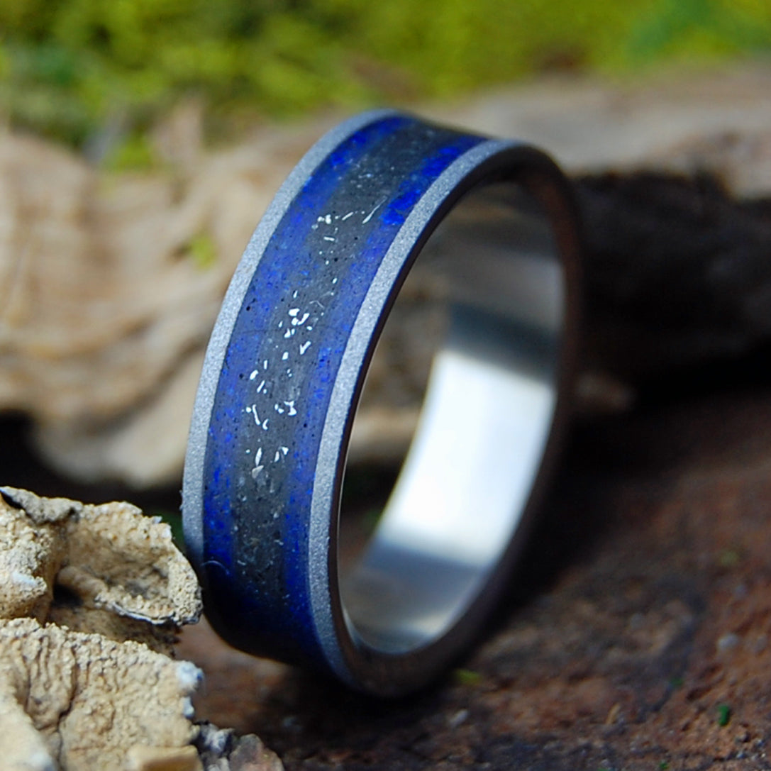 1977 CHEVY SANDBLASTED | Men's Crushed Sodalite Stone & Titanium Wedding Ring