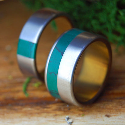 ARRANT JADE & JADE HUMMINGBIRD SET | Titanium & Stone Wedding Rings