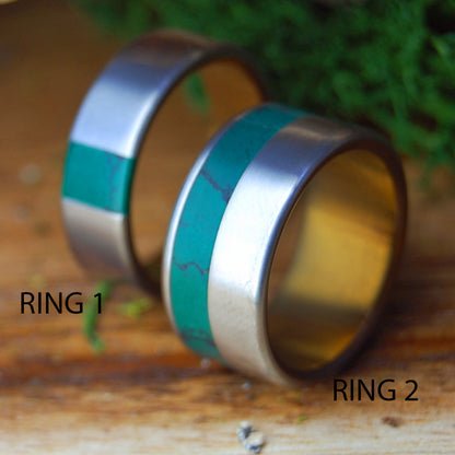 ARRANT JADE & JADE HUMMINGBIRD SET | Titanium & Stone Wedding Rings