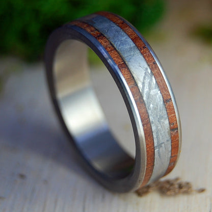 Cocobolo Meteorite | Men's Meteorite, Cocobolo Wood & Titanium Wedding Ring