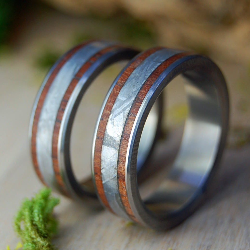 Cocobolo Meteorite | Cocobolo Wood & Meteorite Wedding Rings