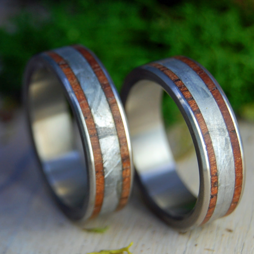 Cocobolo Meteorite | Cocobolo Wood & Meteorite Wedding Rings