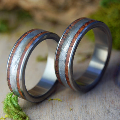 Cocobolo Meteorite | Cocobolo Wood & Meteorite Wedding Rings