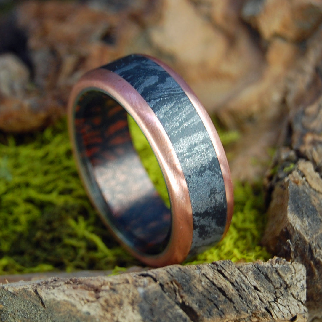 CUPRUM MAXIMUS | Copper and Mokume Gane M3 | Titanium Wedding Rings - Minter and Richter Designs
