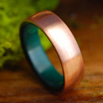 DOMED MOXIE | Men's Copper, Jade & Titanium Wedding Ring