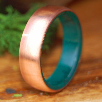 DOMED MOXIE | Men's Copper, Jade & Titanium Wedding Ring