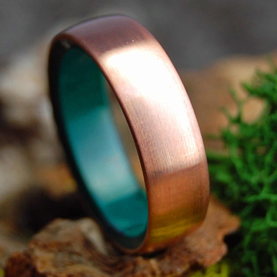 DOMED MOXIE | Men's Copper, Jade & Titanium Wedding Ring