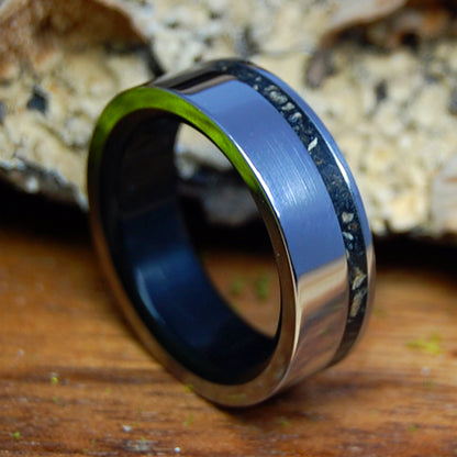 HURON CONFEDERACY - THE BEAR PEOPLE | Men's Bison, Bear, Coal & Inox Steel Wedding Ring