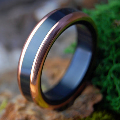 IN OUR NIGHT | Men's Onyx Stone & Copper Wedding Ring
