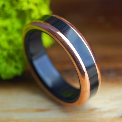 IN OUR NIGHT | Men's Onyx Stone & Copper Wedding Ring