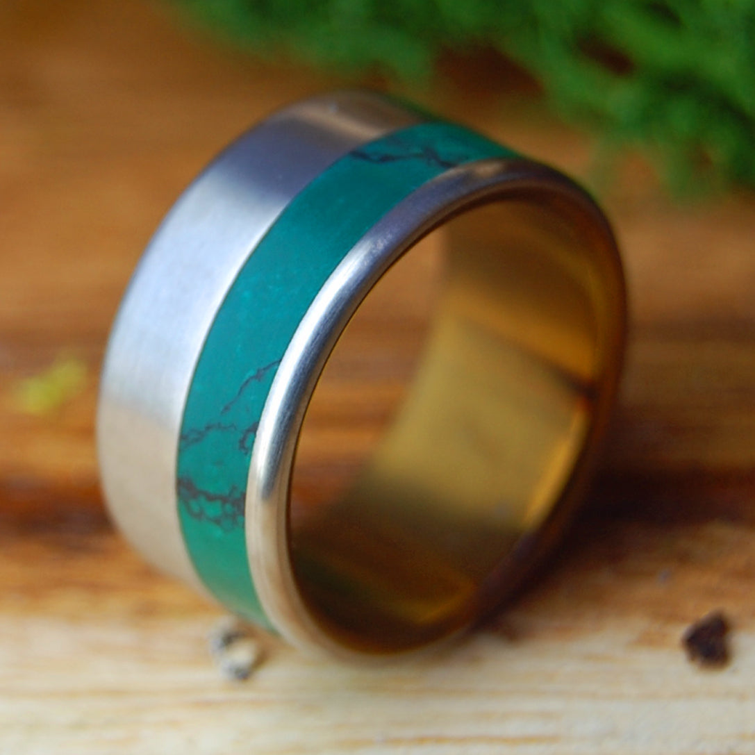 JADE HUMMINGBIRD | Men's Jade Stone & Titanium Wedding Ring
