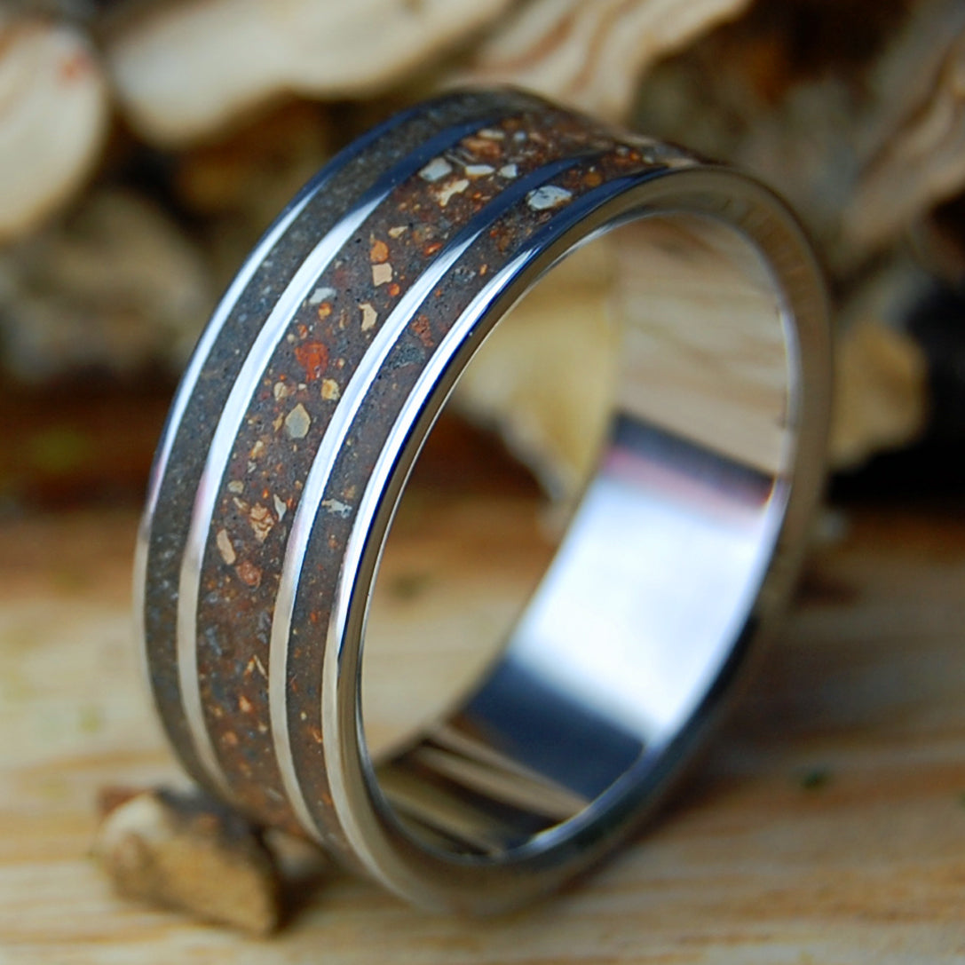 LOVELAND DREAMS AND REDS | Men's Baseball Pitchers Mound Dirt & INOX Wedding Ring