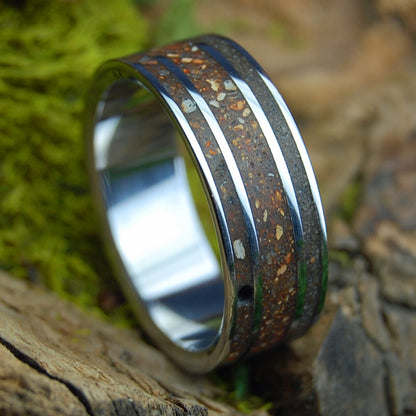 LOVELAND DREAMS AND REDS | Men's Baseball Pitchers Mound Dirt & INOX Wedding Ring