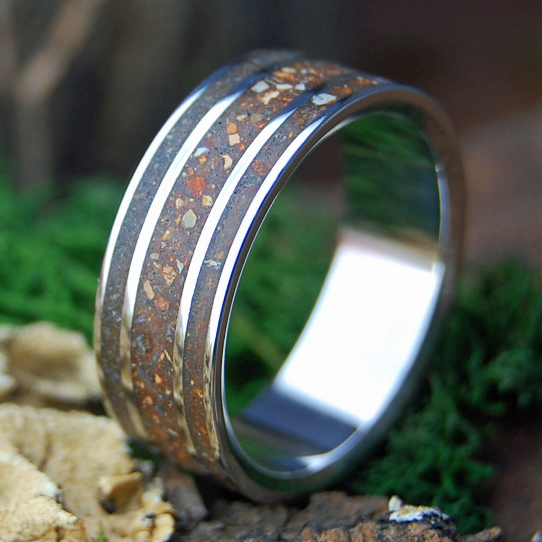 LOVELAND DREAMS AND REDS | Men's Baseball Pitchers Mound Dirt & INOX Wedding Ring