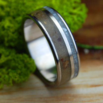 PUERTO RICO SEEDS & SHELLS OFFSET | Sea Shell, Seeds Titanium Men's Wedding Ring