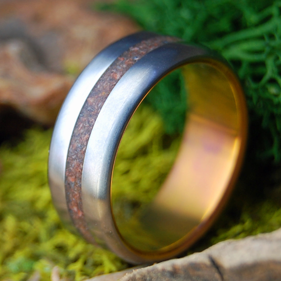 ALAND ISLANDS RAPAKIVI SUNSET | Men's Rapakivi Granite & Titanium Wedding Ring