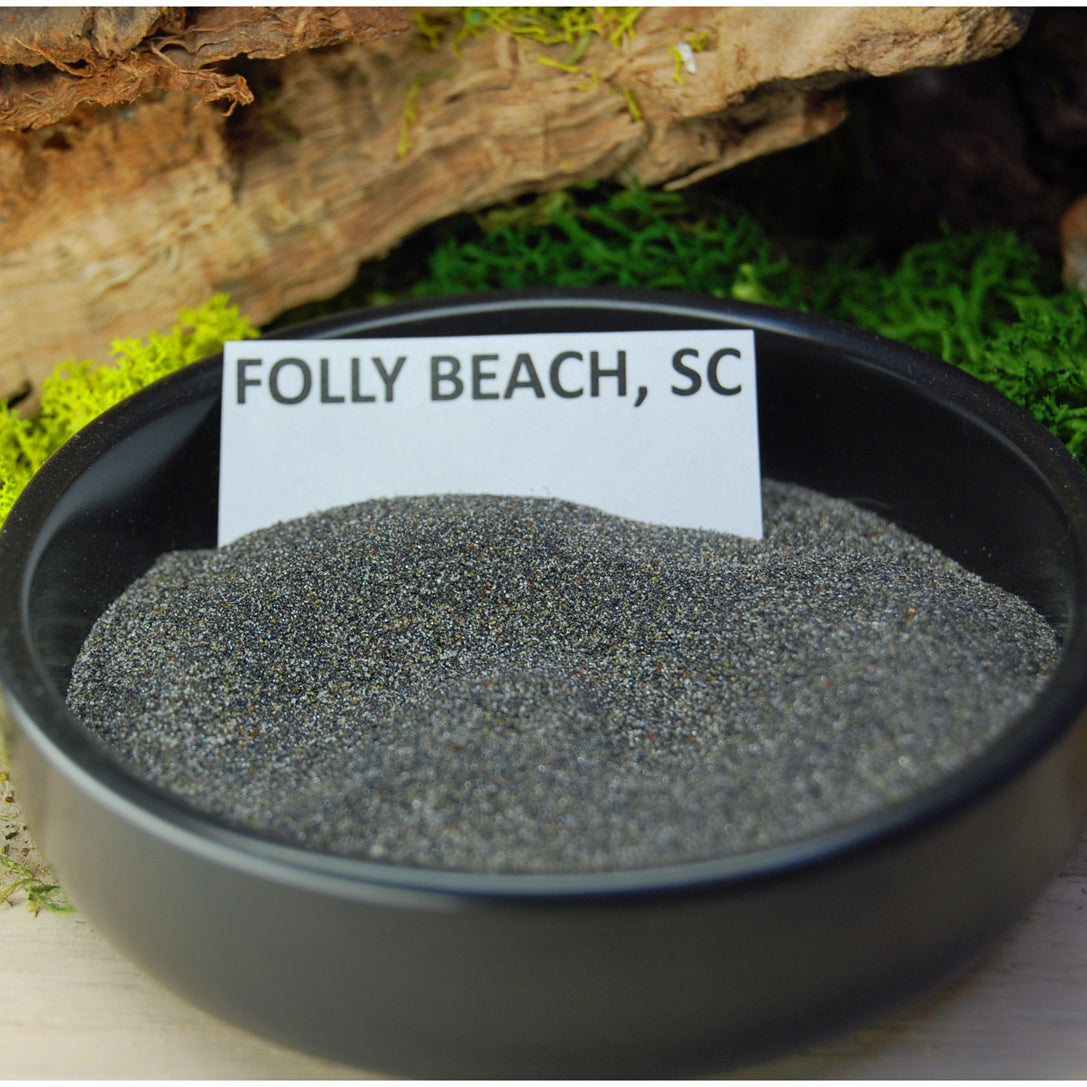 SWIMMING OFF FOLLY | Men's Whiskey Barrel, Folly Beach Sand, Alligator Teeth, Aquatic Blue & Titanium Wedding Ring
