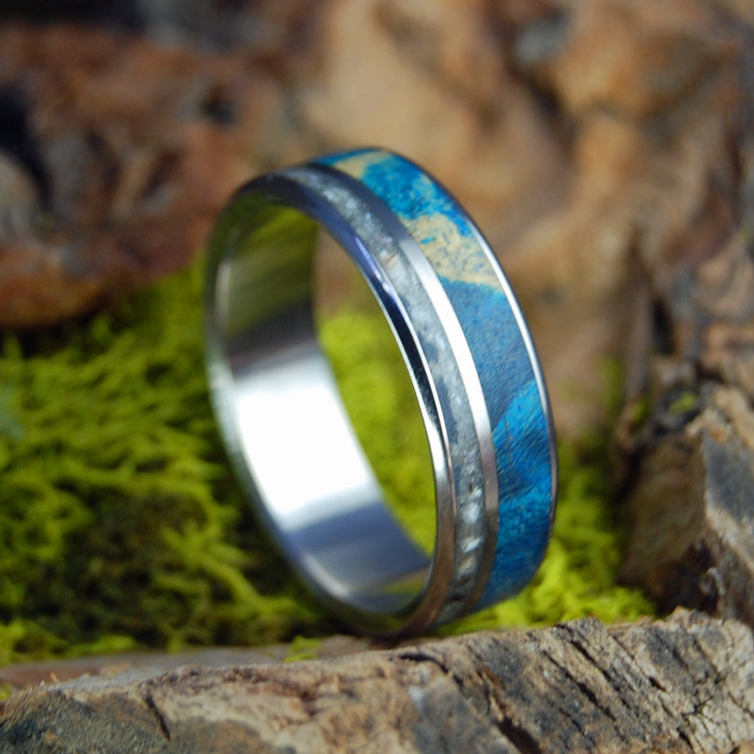 COAST OF ST PETES | Beach Sand & Wood Wedding Ring - Minter and Richter Designs