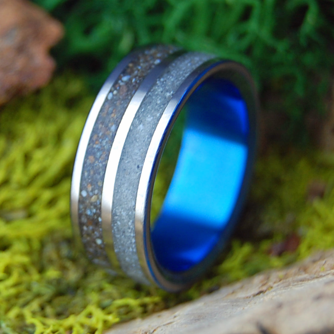 ST. PETE OF HERRADURA | Men's Costa Rican and Florida Beach Sand & Titanium Wedding Ring