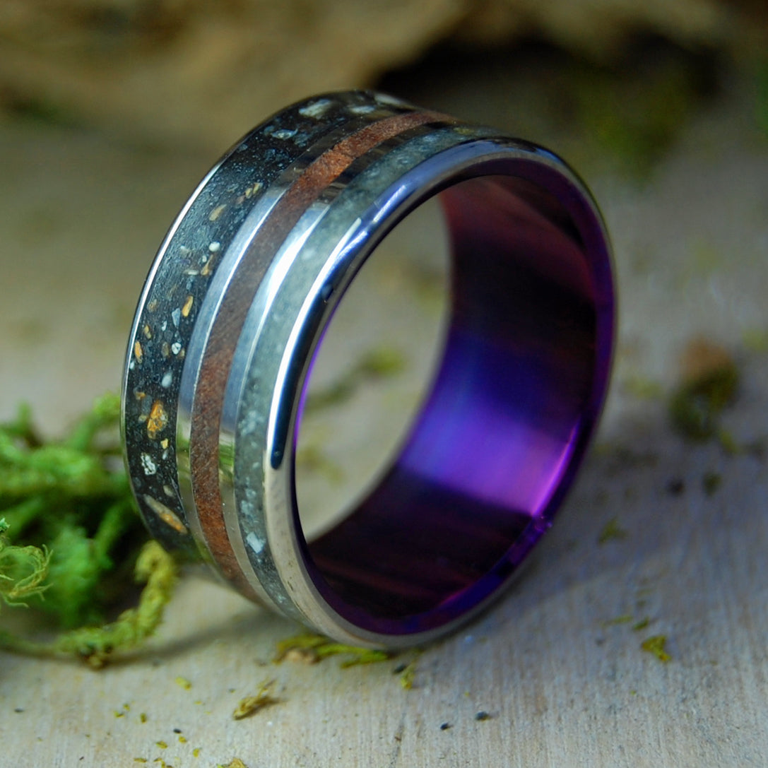 The Colors of Vermont | Vermont River Clay, Redwood, Icelandic Lava & Titanium Wedding Ring