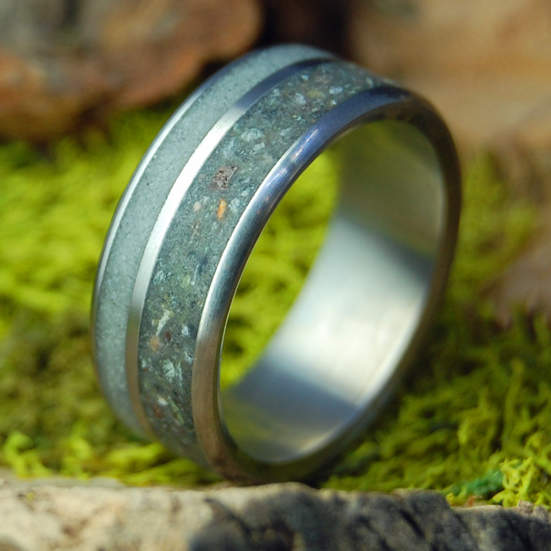 2‑Inlay Wide + Narrow Earth Memento Ring