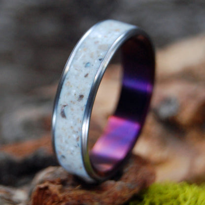Acropolis In Purple Storm | Men's Purple Storm Stone, Titanium & Greek Wedding Ring - Minter and Richter Designs