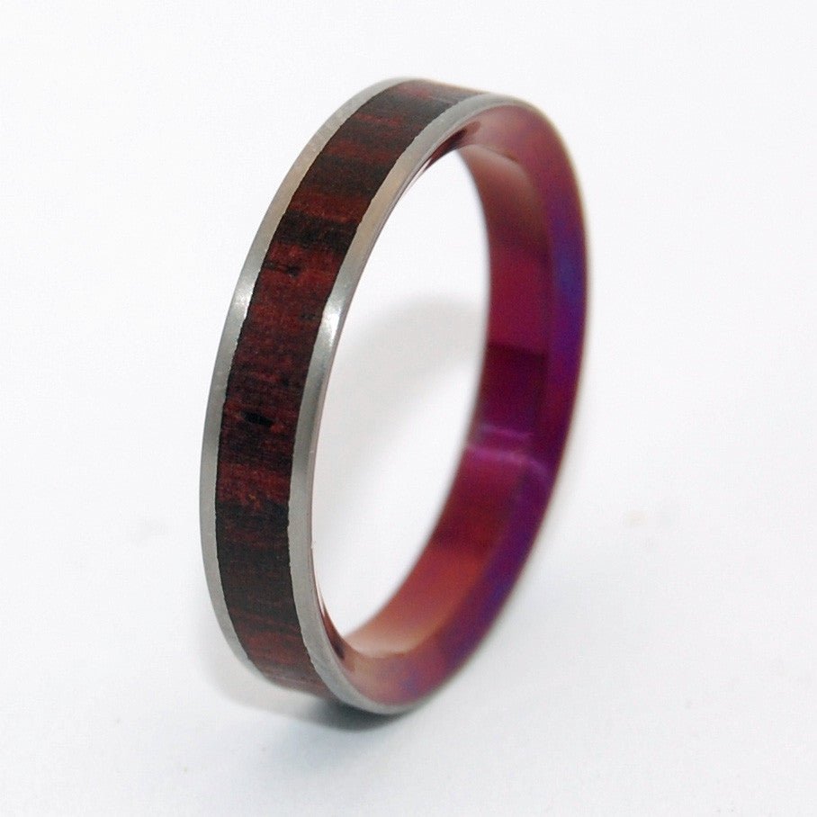 After Life's Kiss | Men's Cocobolo Wood & Titanium Wedding Ring - Minter and Richter Designs