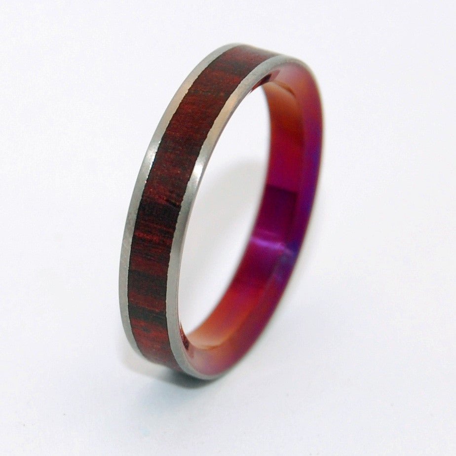 After Life's Kiss | Men's Cocobolo Wood & Titanium Wedding Ring - Minter and Richter Designs