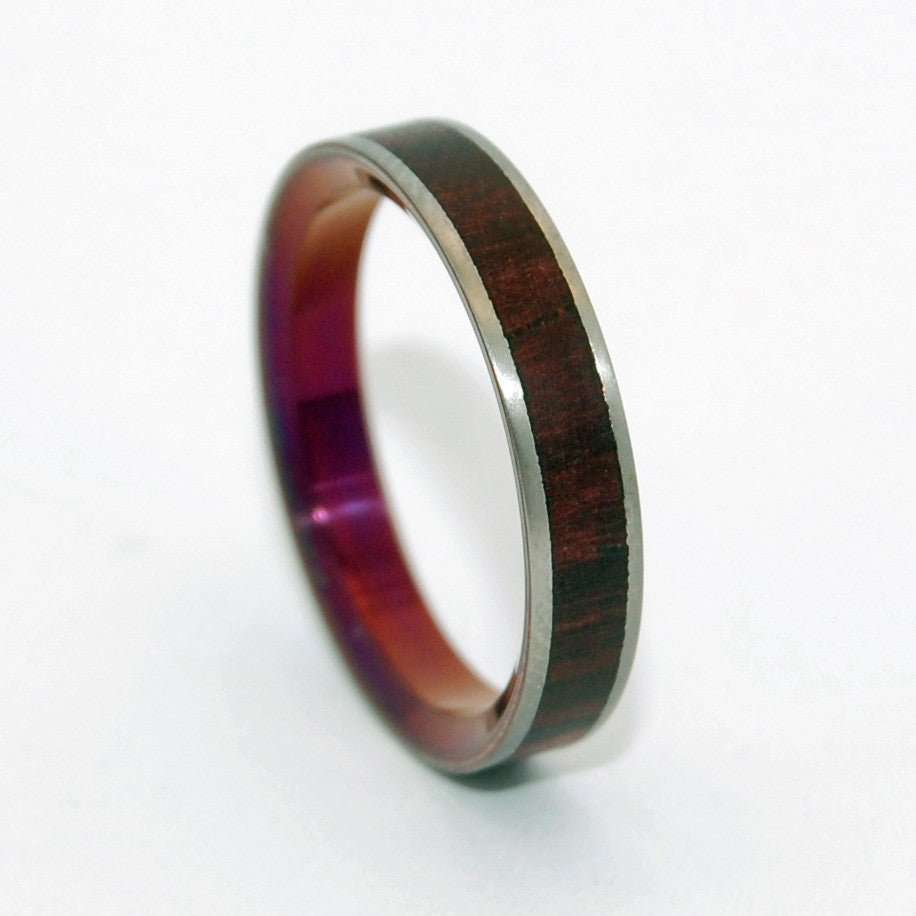After Life's Kiss | Men's Cocobolo Wood & Titanium Wedding Ring - Minter and Richter Designs