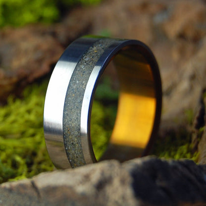 Aguadillo Beach Puerto Rico | Men's Aguadillo PR Beach Sand & Titanium Wedding Ring - Minter and Richter Designs