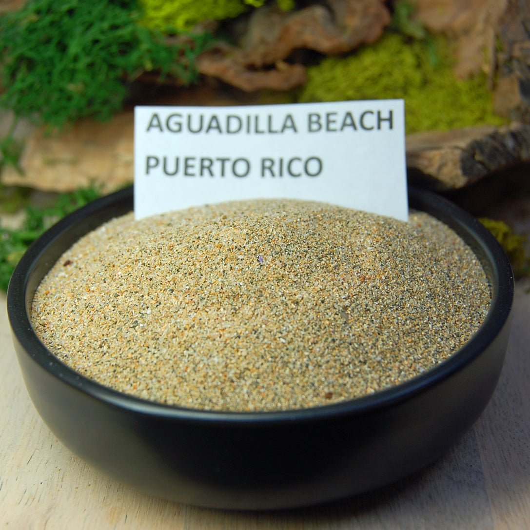 Aguadillo Puerto Rico | Men's Aguadillo PR Beach Sand, Larimar Stone & Titanium Wedding Ring - Minter and Richter Designs