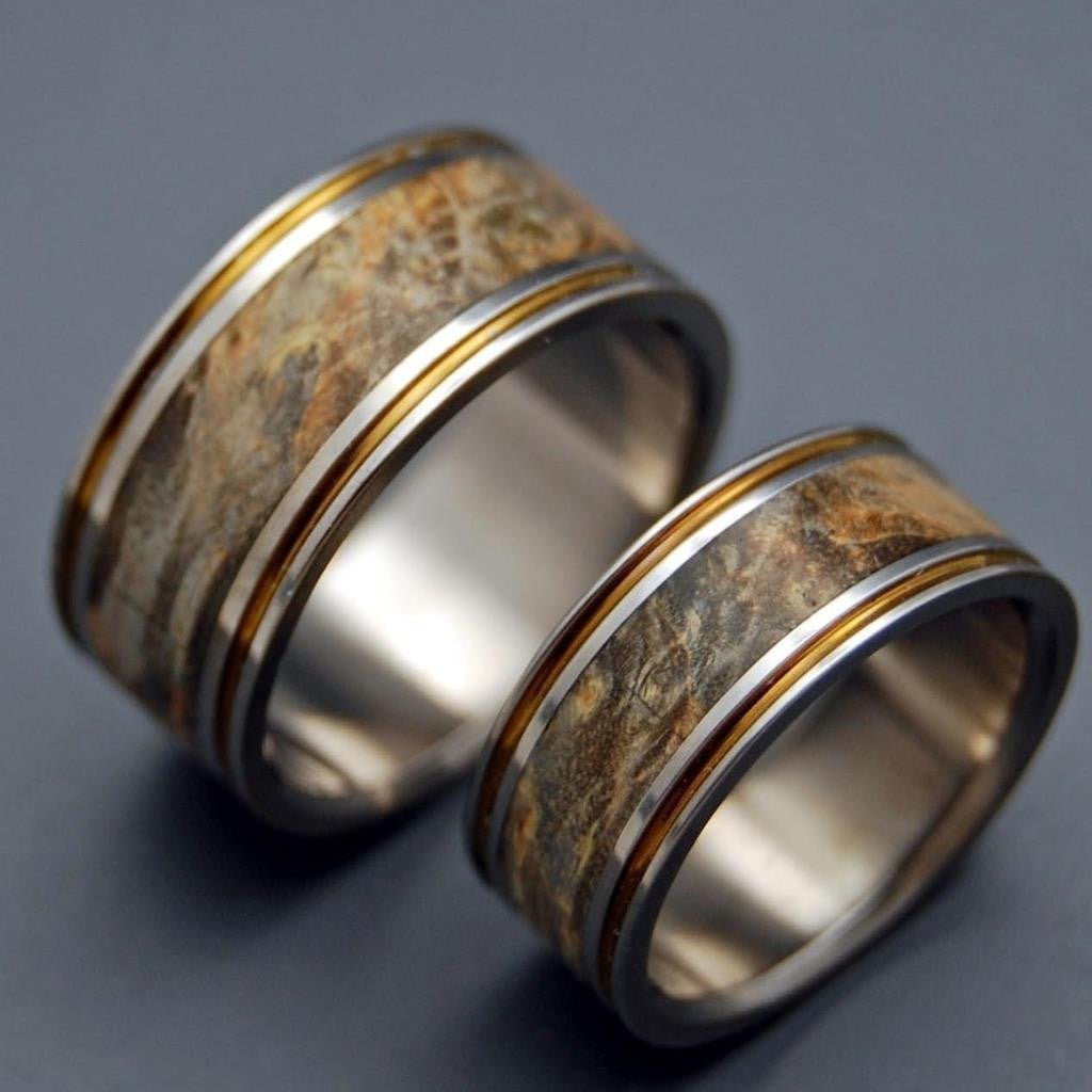 Alchemist | Handcrafted Titanium & Wooden Wedding Ring Set - Minter and Richter Designs
