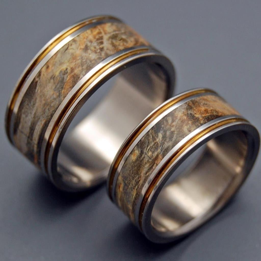 Alchemist | Handcrafted Titanium & Wooden Wedding Ring Set - Minter and Richter Designs