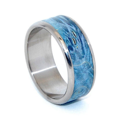 All We See | Men's Blue Box Elder Wood & Titanium Wedding Ring - Minter and Richter Designs
