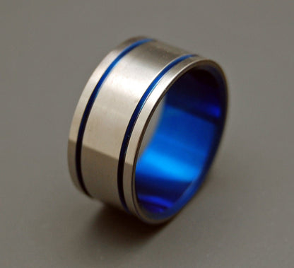 Alma Mater | Men's Blue & Titanium Wedding Ring - Minter and Richter Designs