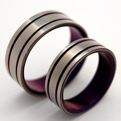 Alma Mater | Purple Titanium Wedding Ring - Minter and Richter Designs