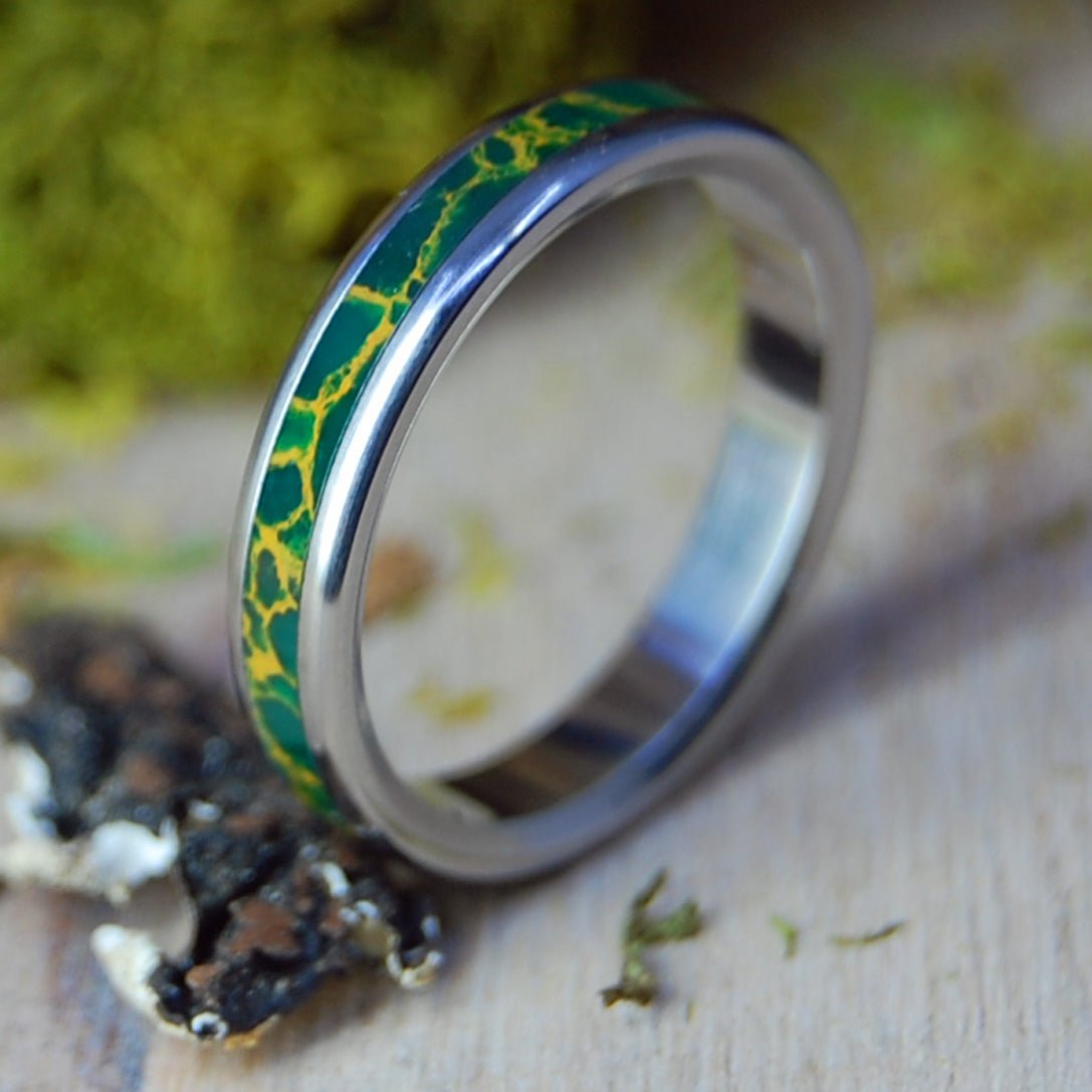 Alpha Woman | Women's Jade Stone & Titanium Wedding Ring - Minter and Richter Designs