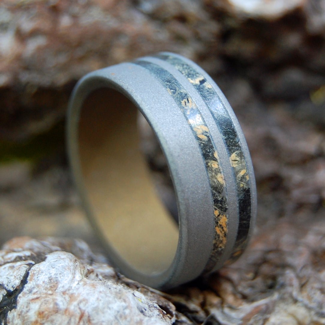 And Bam! | Men's Box Elder Wood & Titanium Wedding Ring - Minter and Richter Designs