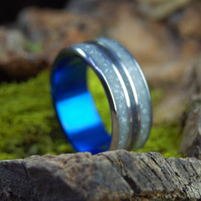 OUR BELOVED ARLINGTON CEMETARY IN BLUE | Arlington Cemetary Marble and Icelandic Lava  - Unique Wedding Rings - Minter and Richter Designs