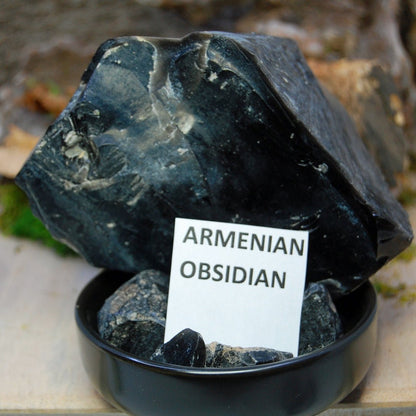 ARMENIAN OBSIDIAN AMBOYNA SET | Armenian Obsidian & Amboyna Wood Wedding Rings Set - Minter and Richter Designs